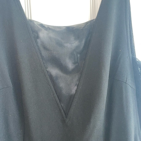 Black midi, sleek dress with sheer cut outs and low back - Picture 2 of 4